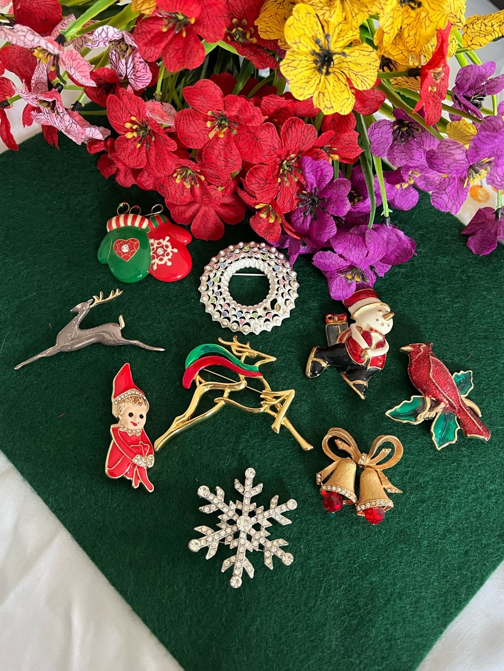 Holiday Enamel Brooch Pin Set - Lot of 9